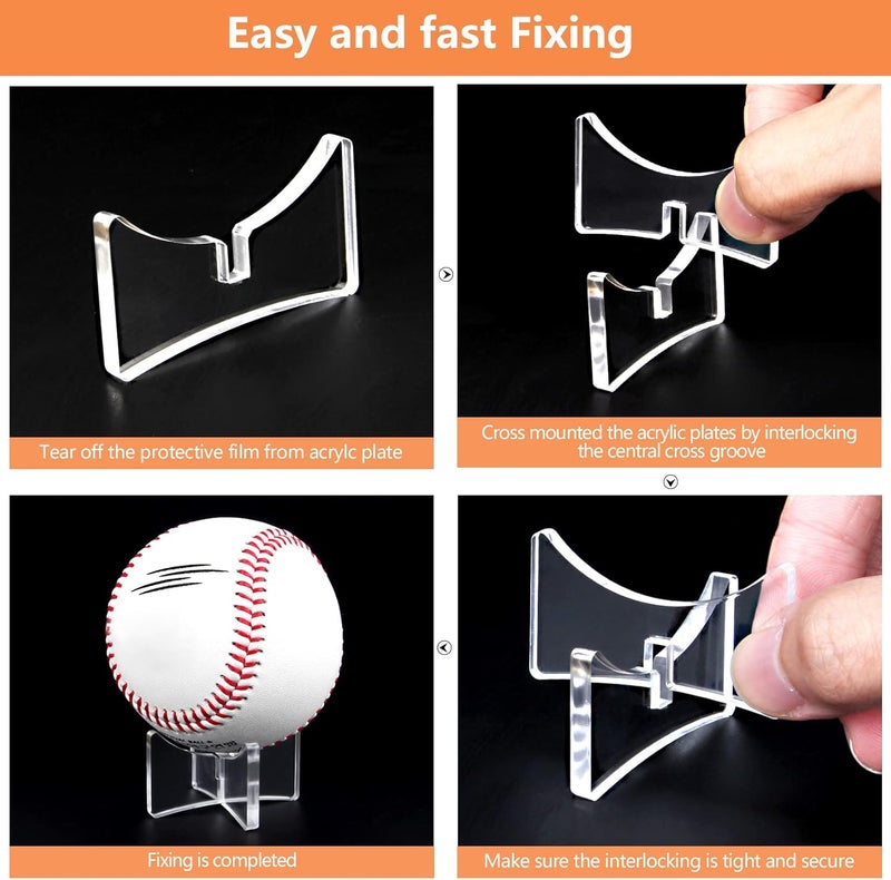 Evron Acrylic Baseball Holders for Ball Memorabilia Display, Softball Display, Tennis Display Rack (1.97x1.1 inch; 5x2.8 cm) - Image 4